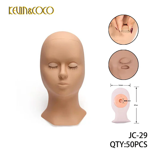 Maniquí de Práctica de Pestañas y Maquillaje KEWIN&COCO con Ojos Cerrados - Chuys Beautys | Chuy's Beautys