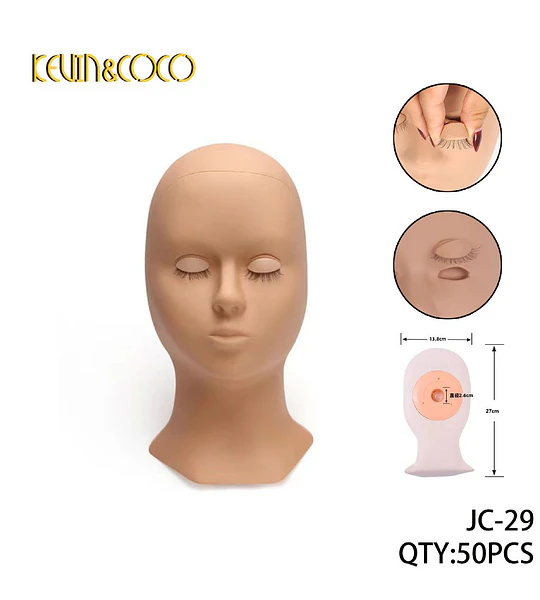 Maniquí de Práctica de Pestañas y Maquillaje KEWIN&COCO con Ojos Cerrados