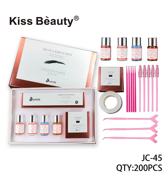 Kit profesional de laminado de cejas Kiss Beauty para efecto 'Super Hot Wild Eyebrows'