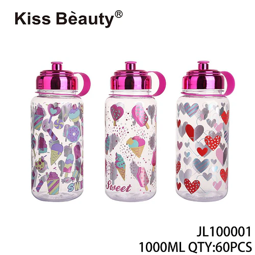 Botella de Agua Reutilizable con Diseños Variados Kiss Bèauty - Chuys Beautys | Chuy's Beautys