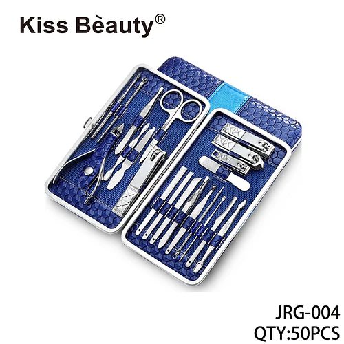 Set de Manicura y Pedicura Profesional Kiss Bèauty de 50 Piezas con Estuche Azul - Chuys Beautys | Chuy's Beautys