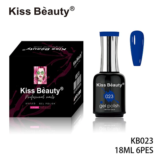 Gel de Uñas UV/LED Profesional Azul Intenso Kiss Beauty Set 6 Piezas - Chuys Beautys | Chuy's Beautys