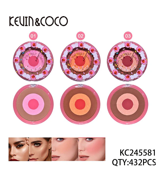 Paleta de Maquillaje Facial Kevin&Coco Multitono para Contorno y Rubor