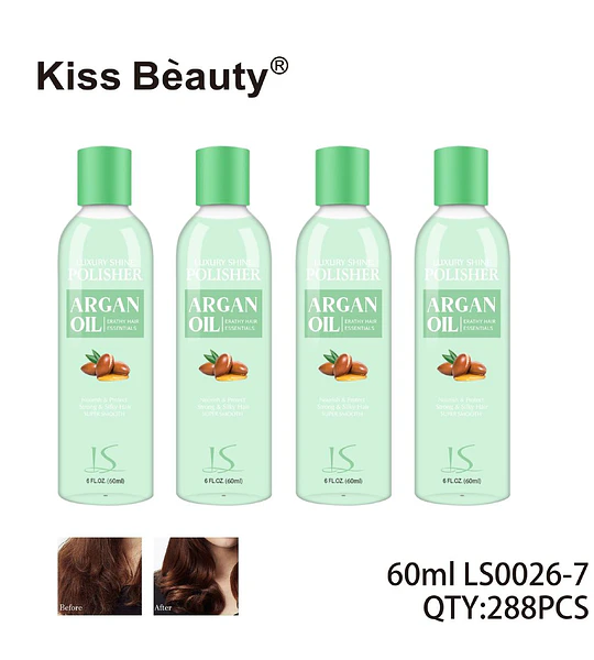 Aceite Pulidor Capilar con Argán para Brillo y Suavidad Kiss Beauty