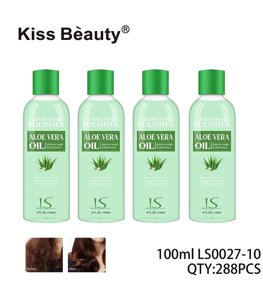 Pulidor Capilar Aceite de Aloe Vera Kiss Bèauty para Brillo y Suavidad