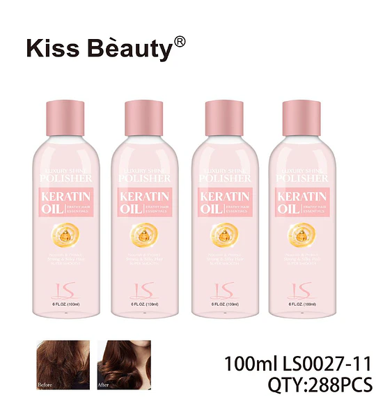 Kiss Bèauty Luxury Shine Keratin Oil Polisher para Cabello Fuerte y Sedoso