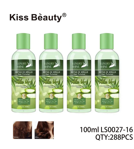 Gotas de Brillo Capilar Suavizante con Aloe Vera Kiss Bèauty