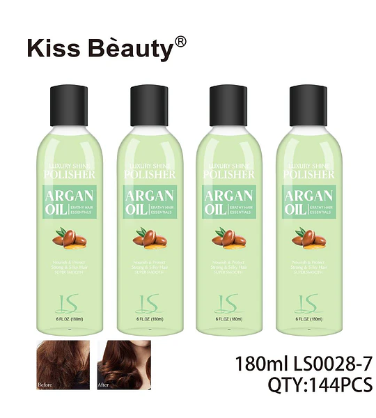 Aceite pulidor capilar con argán para brillo y suavidad Kiss Bèauty LS00287
