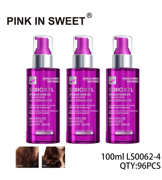 Tratamiento Capilar Serioxyl con Stemoxydine y Colágeno para Densidad Pink In Sweet