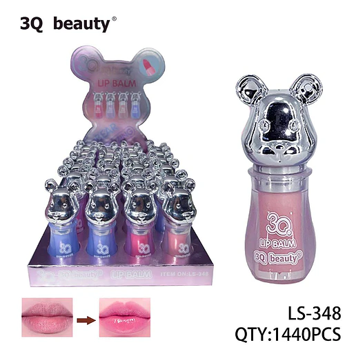 Bálsamo labial brillante 3Q Beauty con diseño de oso - Chuys Beautys | Chuy's Beautys