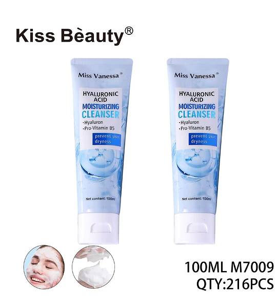 Limpiador hidratante facial Miss Vanessa con Ácido Hialurónico y Pro-Vitamina B5