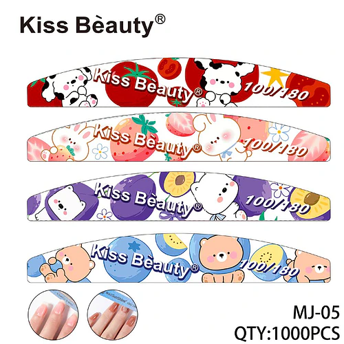 Limas de Uñas Doble Cara Kiss Bèauty con Diseños Animados Grano 100/180 - Chuys Beautys | Chuy's Beautys