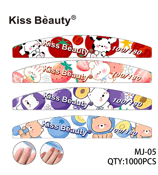 Limas de Uñas Doble Cara Kiss Bèauty con Diseños Animados Grano 100/180