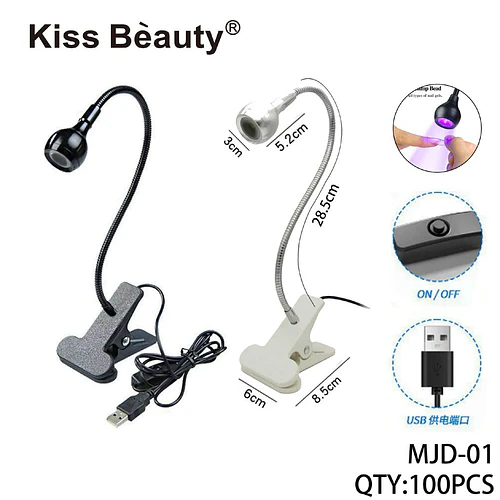 Lámpara UV LED flexible con clip Kiss Bèauty para secado de uñas de gel - Chuys Beautys | Chuy's Beautys