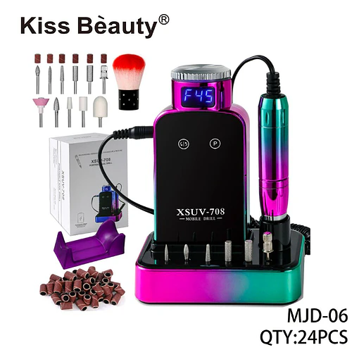 Taladro Eléctrico Portátil para Uñas Kiss Bèauty XSUV-708 con Accesorios - Chuys Beautys | Chuy's Beautys
