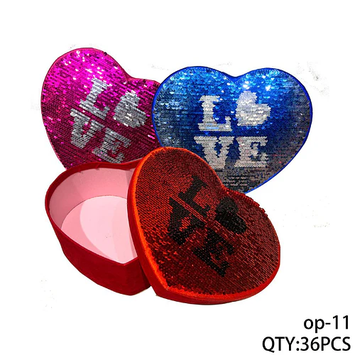 Cajas de Regalo Corazón con Lentejuelas Reversibles LOVE para Accesorios - Chuys Beautys | Chuy's Beautys