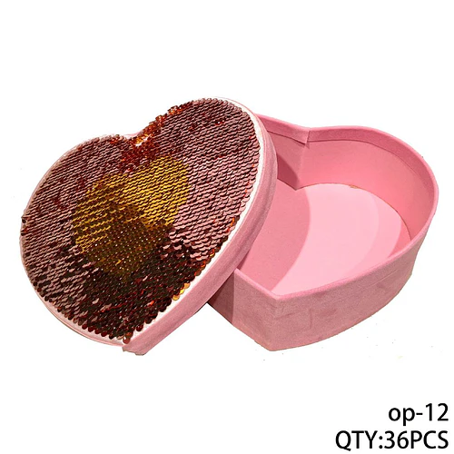 Caja organizadora corazón con lentejuelas reversibles - Chuys Beautys | Chuy's Beautys