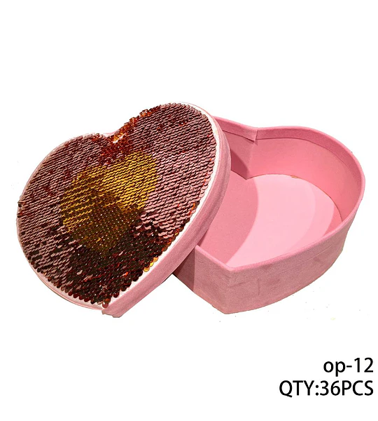 Caja organizadora corazón con lentejuelas reversibles