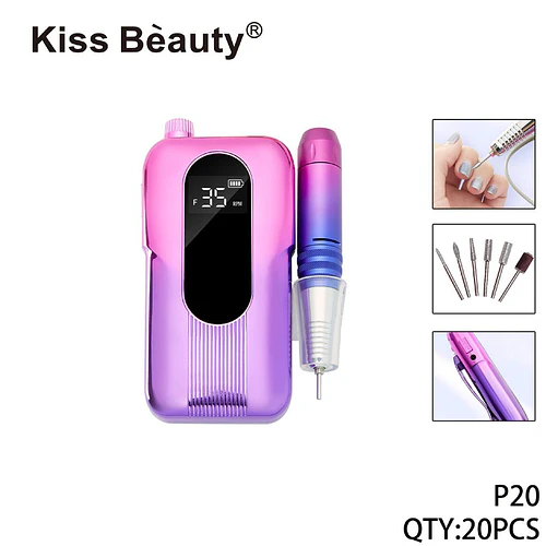 Pulidor de Uñas Eléctrico Portátil Kiss Bèauty P20 Recargable - Chuys Beautys | Chuy's Beautys