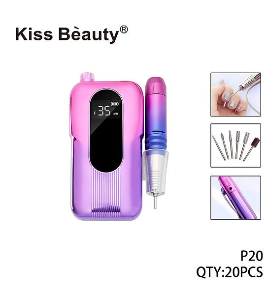Pulidor de Uñas Eléctrico Portátil Kiss Bèauty P20 Recargable