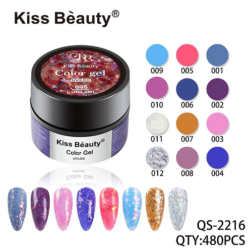 Kiss Bèauty Gel de Uñas Color UV/LED con Brillo y Larga Duración - Chuys Beautys | Chuy's Beautys