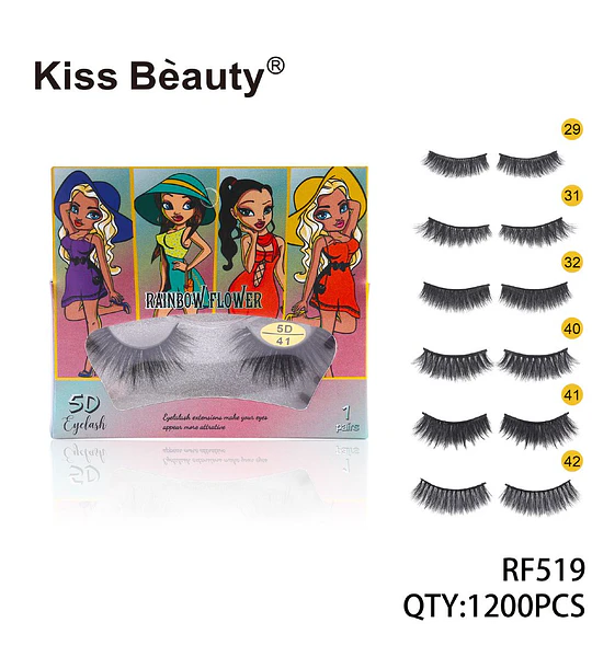 Pestañas Postizas Efecto 5D Volumen Natural Kiss Bèauty