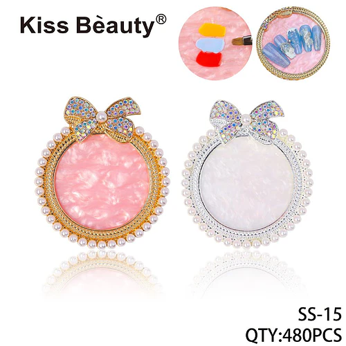 Paleta de Mezcla y Exhibición para Nail Art con Diseño de Lazo y Perlas Kiss Bèauty - Chuys Beautys | Chuy's Beautys