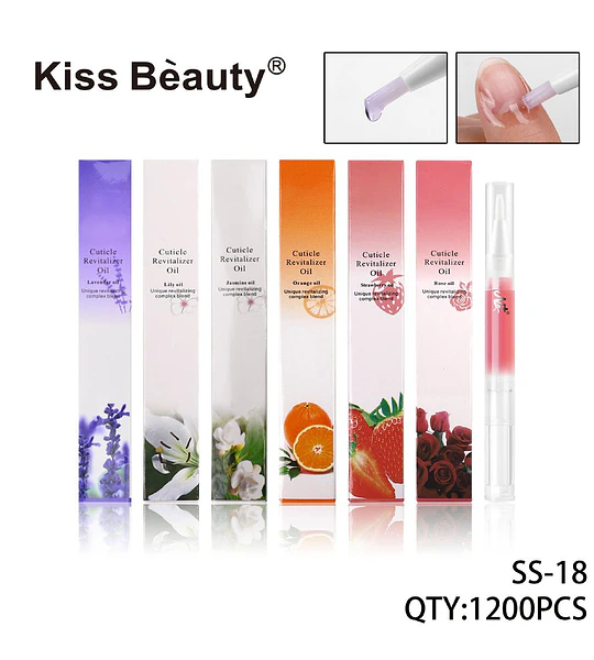 Aceite Revitalizador de Cutículas Kiss Bèauty con Esencias Variadas