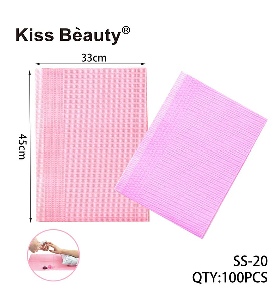 Protectores de Mesa Desechables Rosados para Manicura Kiss Bèauty