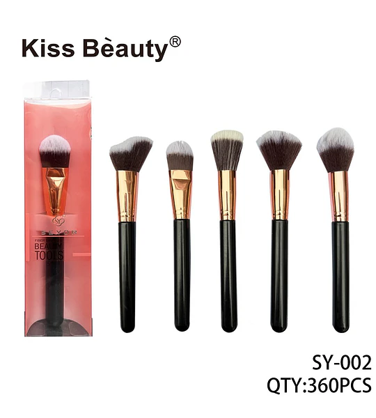 Set de 6 brochas de maquillaje profesionales Kiss Bèauty para rostro