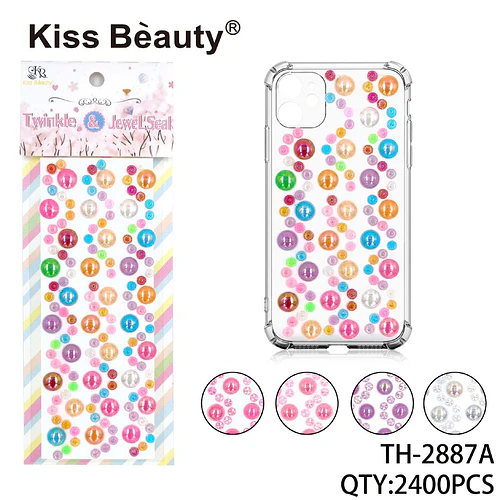 Adhesivos decorativos brillantes multicolor Kiss Bèauty para uñas y accesorios - Chuys Beautys | Chuy's Beautys