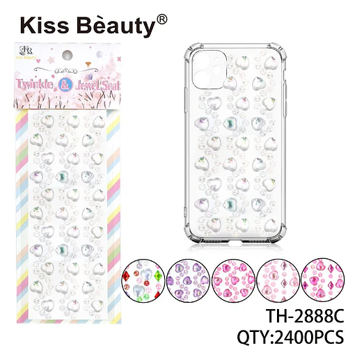 Joyas adhesivas decorativas iridiscentes para accesorios Kiss Beauty - Chuys Beautys | Chuy's Beautys