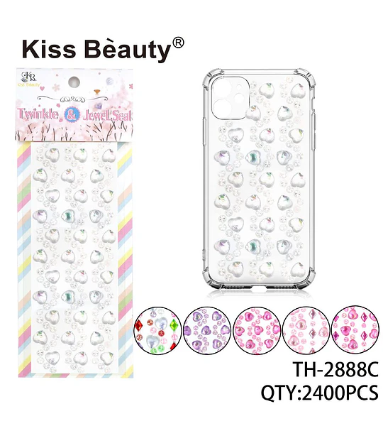 Joyas adhesivas decorativas iridiscentes para accesorios Kiss Beauty