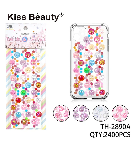 Adhesivos de Joyas Decorativas Multicolores Kiss Bèauty para Personalización