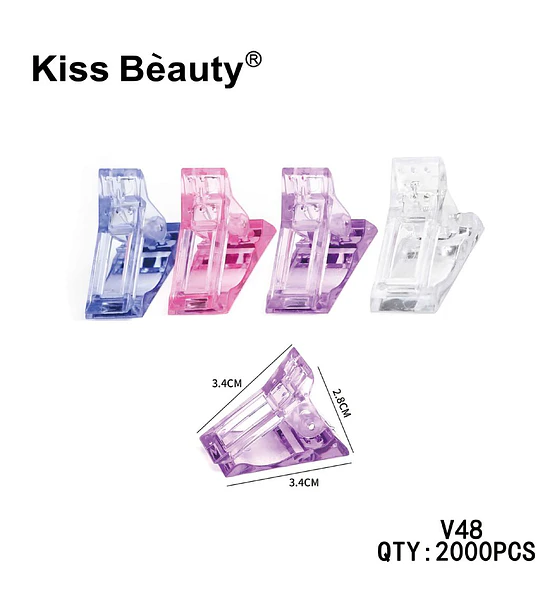 Clips sujetadores para uñas acrílicas y gel UV Kiss Bèauty