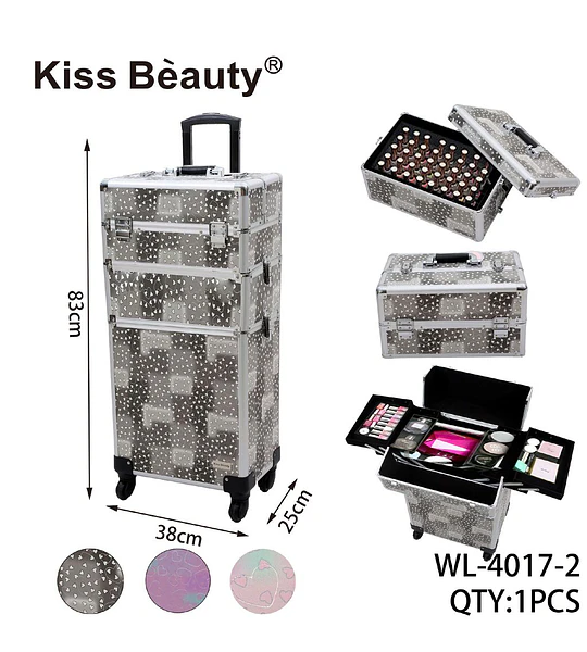 Maleta de Maquillaje Profesional con Ruedas Kiss Bèauty