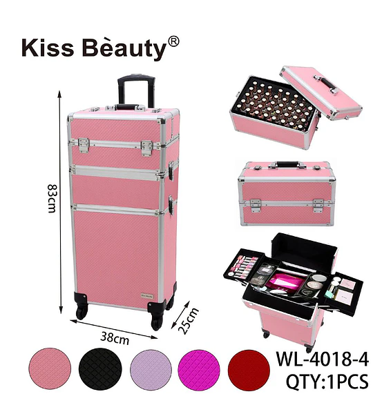 Maleta de maquillaje profesional modular con ruedas Kiss Bèauty
