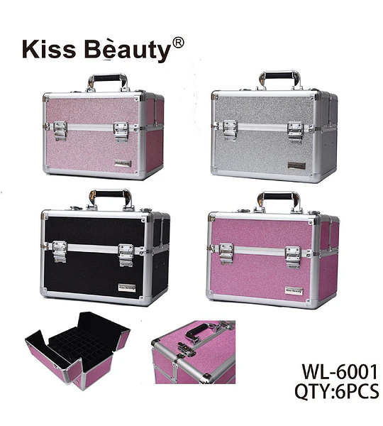 Estuche Organizador de Maquillaje Glitter Kiss Beauty Profesional
