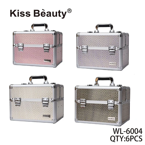 Estuche Organizador de Maquillaje Portátil con Diseño Geométrico Kiss Beauty - Chuys Beautys | Chuy's Beautys
