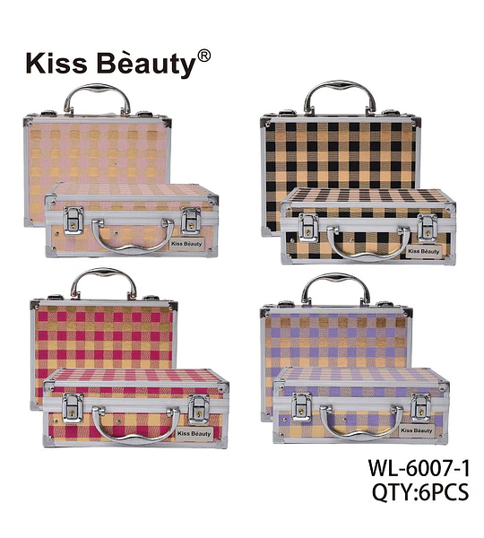 Set de Maletas Organizadoras de Maquillaje Plaid Kiss Beauty