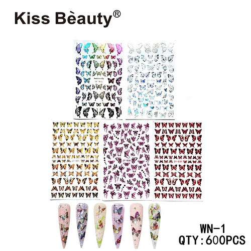 Stickers de Uñas Mariposas Variadas Kiss Bèauty para Decoración Manicura - Chuys Beautys | Chuy's Beautys