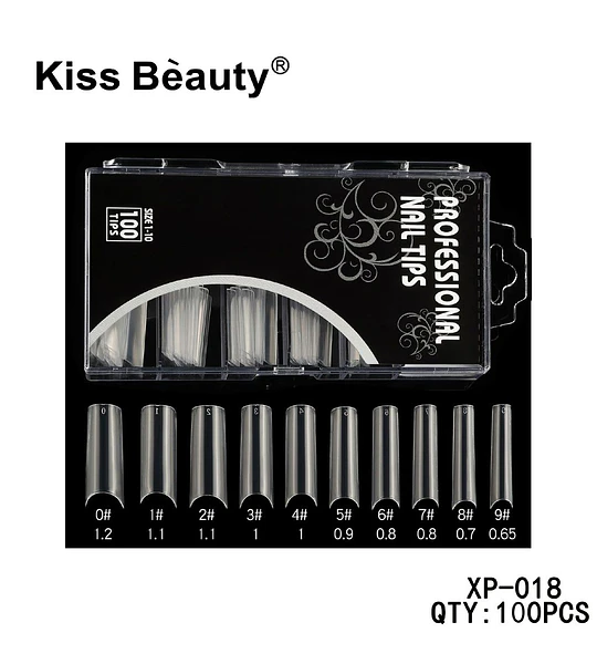 Uñas postizas profesionales Kiss Bèauty transparentes 100 unidades