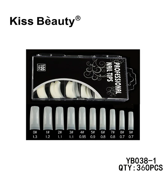 Uñas Postizas Profesionales Naturales con Tamaños Variados Kiss Bèauty