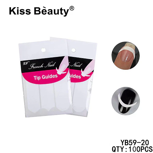 Guías Adhesivas para Manicura Francesa Kiss Bèauty® 100 Unidades - Chuys Beautys | Chuy's Beautys