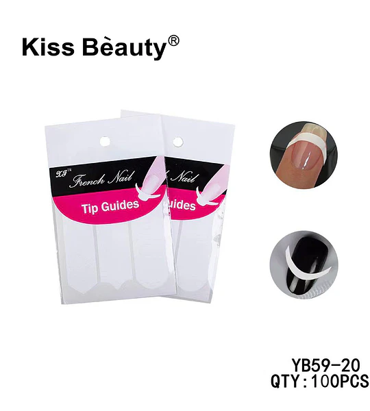 Guías Adhesivas para Manicura Francesa Kiss Bèauty® 100 Unidades
