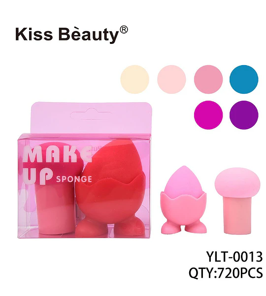 Set de Esponjas de Maquillaje de Precisión Kiss Bèauty con Soporte