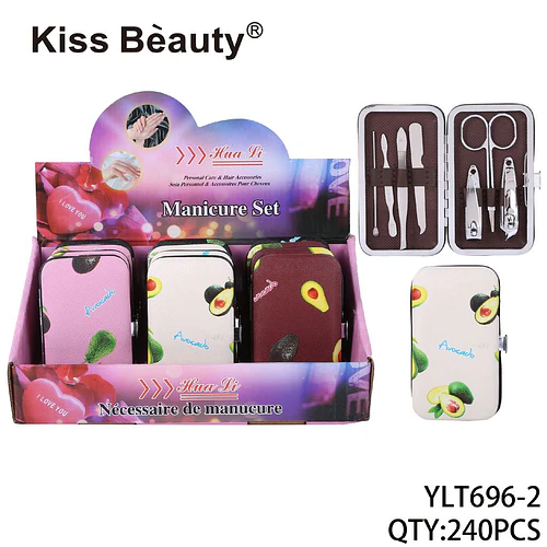 Set de Manicura Compacto Kiss Bèauty con Diseño de Aguacate, 7 Piezas - Chuys Beautys | Chuy's Beautys