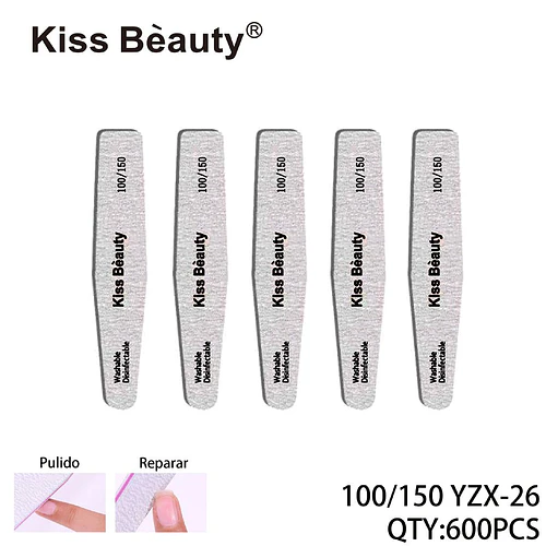 Limas de Uñas Doble Cara 100/150 Lavables Kiss Bèauty Profesional - Chuys Beautys | Chuy's Beautys