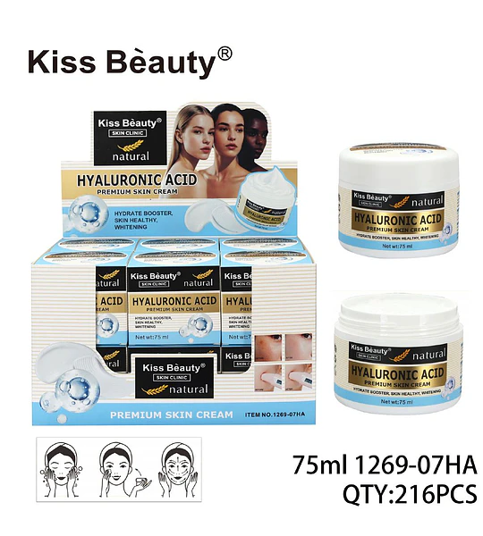 Crema Facial Premium Hidratante con Ácido Hialurónico Kiss Bèauty