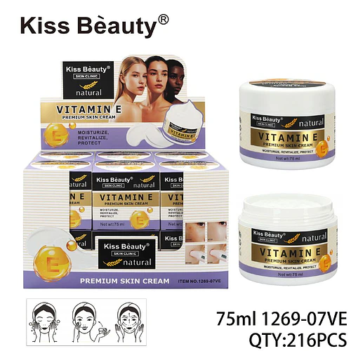 Crema Facial Premium Kiss Bèauty con Vitamina E Hidratante y Revitalizante - Chuys Beautys | Chuy's Beautys